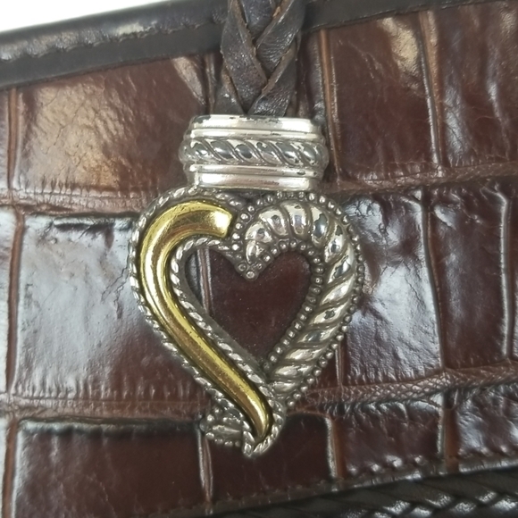 BRIGHTON Pebbled Leather Black & Brown Handbag - Picture 3 of 11